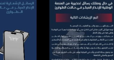الدفاع المدنى السعودى يوضح إرشادات التعامل مع التحذيرات عبر المنصة الوطنية للإنذار المبكر
