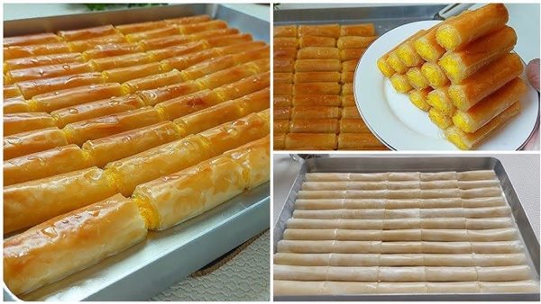 طريقة عمل رولات الجلاش الحلو بالكاسترد لتحلية فاخرة بعد الإفطار