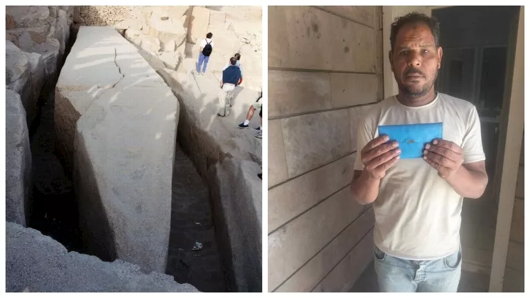 تفاصيل عثور عامل بآثار المسلة الناقصة على محفظة سائحة