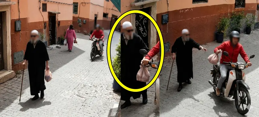 فيديو صادم يهز مواقع التواصل.. "لص بلا ضمير" يستقوي على مسنّ وينتزع كيسه بلا رحمة أو شفقة