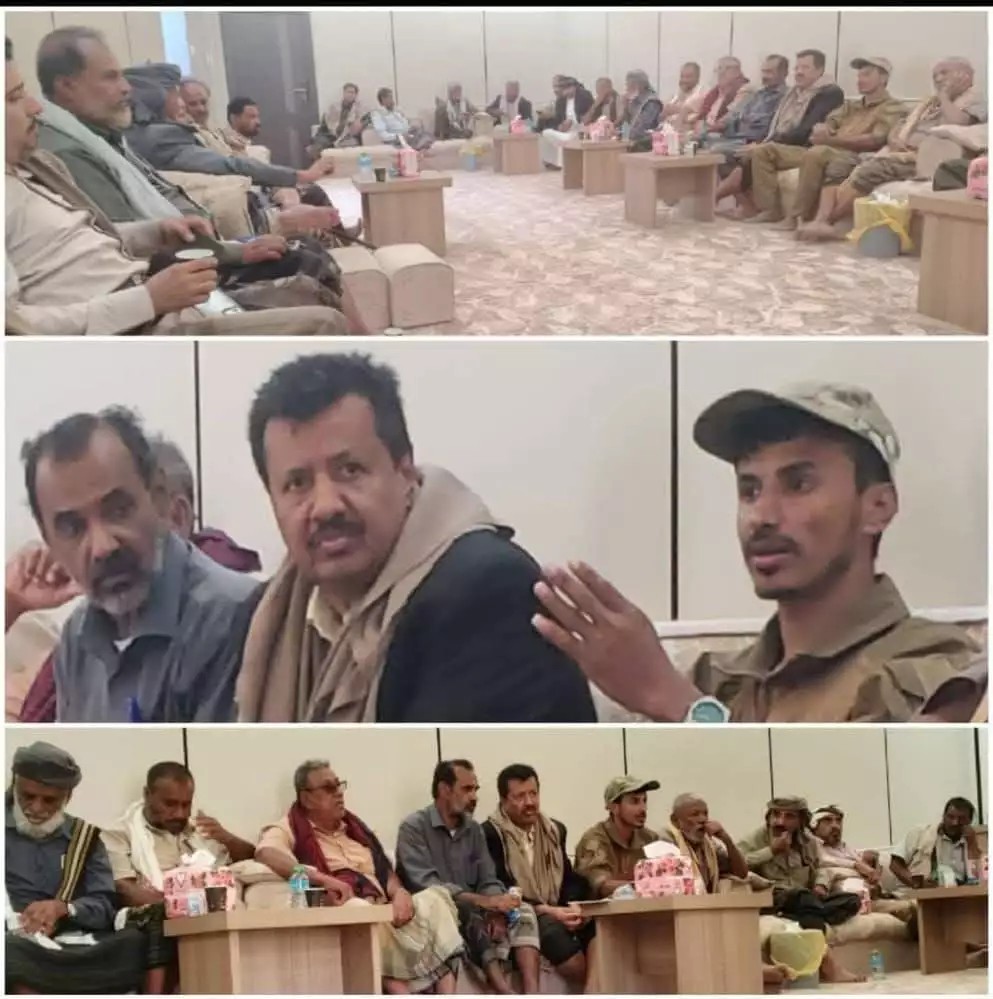 لقاء موسع لترجمة تلاحم قبلي وعسكري لحماية المكتسبات في مديرية رضوم بشبوة