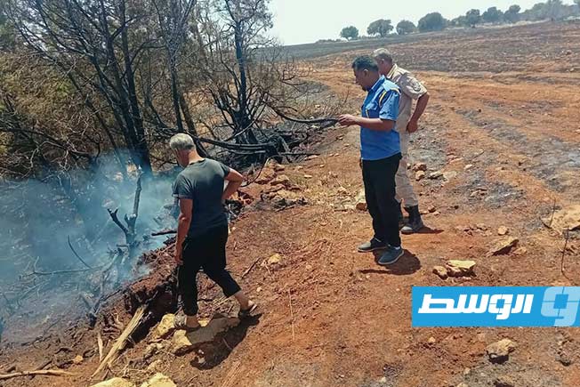 إخماد حريق بمنطقة قصر ليبيا
