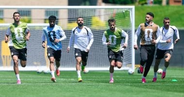 منتخب مصر يواصل تدريباته بملعب جونزاجا استعدادا لمباراة بلجيكا