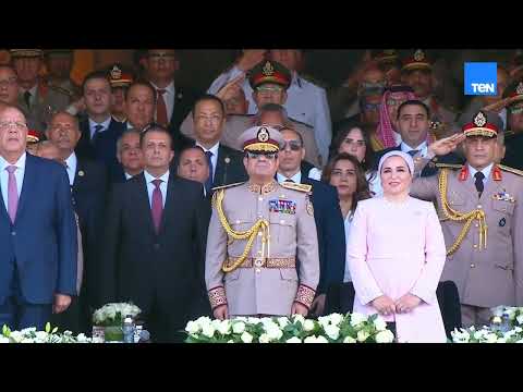 بحضور الرئيس السيسي .. بكل فخر وعزة اسمع السلام الوطني من داخل مقر القيادة الاستراتيجية للدولة