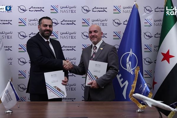 توقيع اتفاقية بين الخطوط الجوية السورية ومعرض "ناس تكس 2026" للنسيج في دمشق