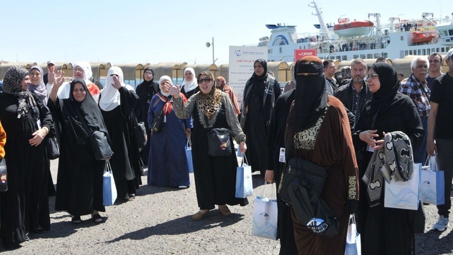 5800 حاج مصري يصلون تباعا عبر الخط الدولي البحري العقبة