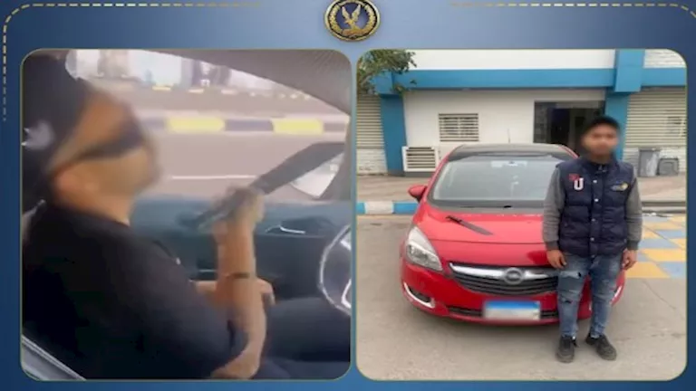 فيديو مثير | ضبط سائق يستعرض بسلاح أبيض داخل سيارته بالإسكندرية