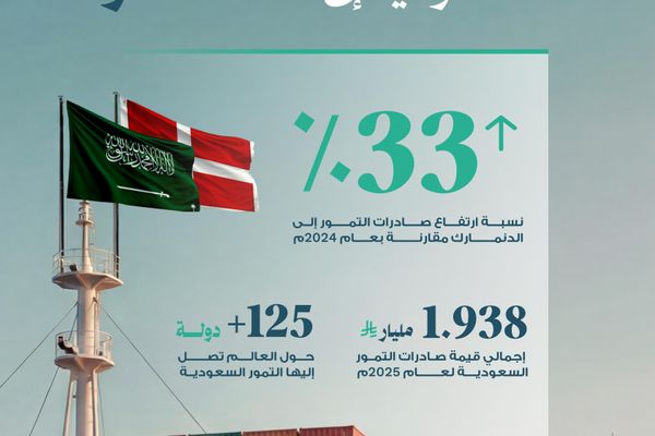 ارتفاع قيمة صادرات التمور السعودية إلى الدنمارك 33%