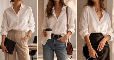 4 أفكار واستايلات لتنسيق الشميز الأبيض فى الصيف