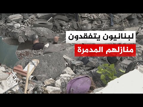 After the ceasefire, destruction hangs over the town of Sahmar in the Bekaa Valley.