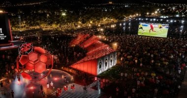 شاهد.. شاب يوثق متابعة مباريات كأس العالم داخل Fan Zone بالعاصمة الجديدة