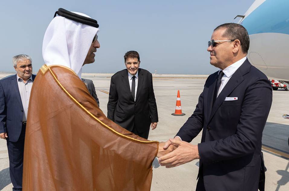‫ رئيس حكومة الوحدة الوطنية الليبية يصل إلى الدوحة لتقديم العزاء في فقيد الوطن الكبير