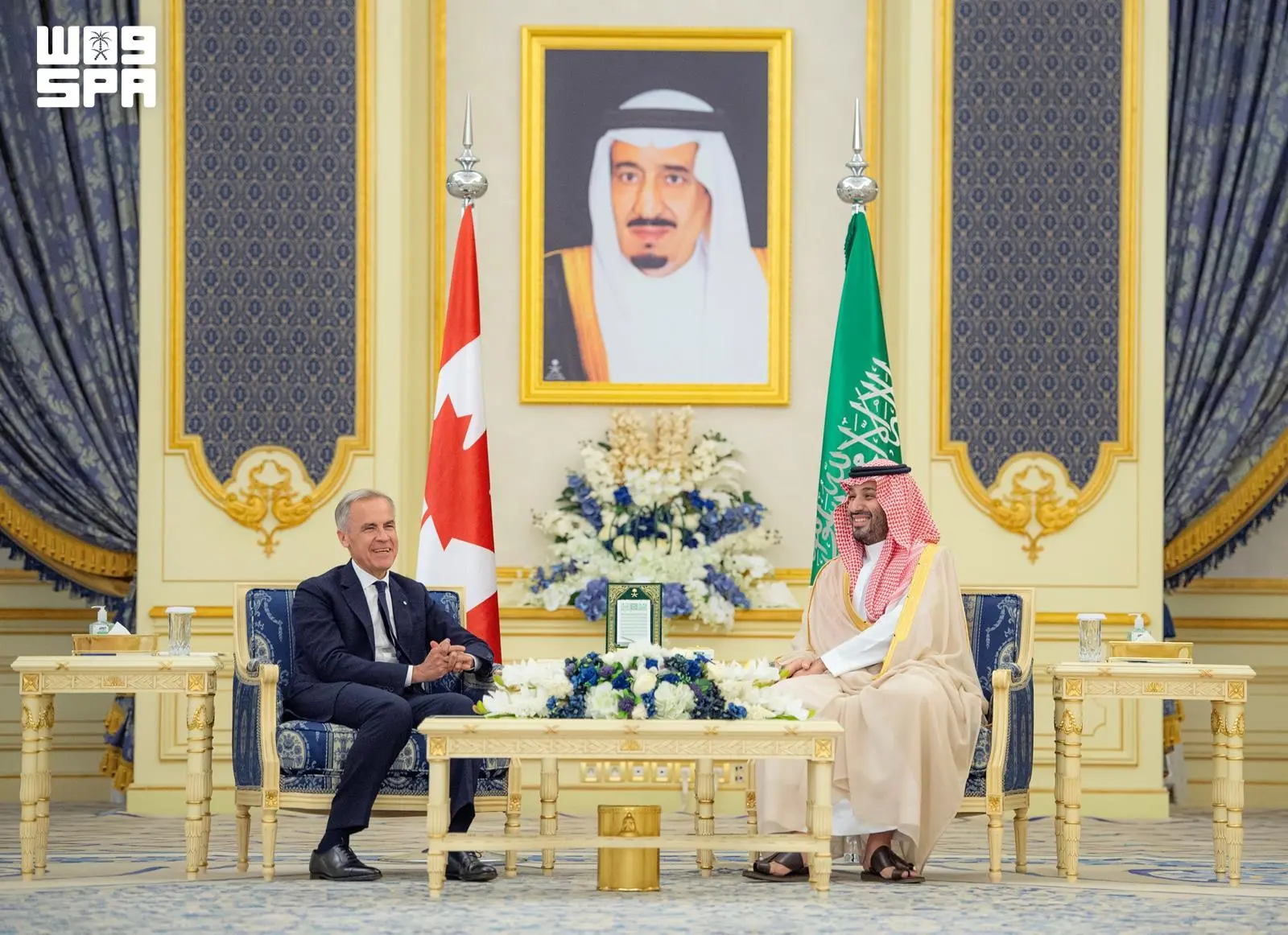 ولي العهد ورئيس وزراء كندا يشهدان مراسم تبادل عدد من مذكرات التفاهم الثنائية