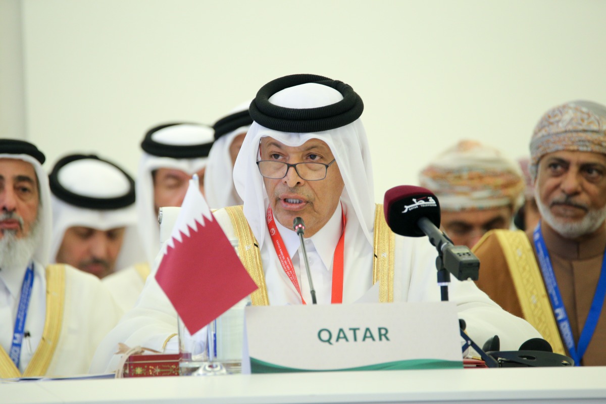 ‫ رئيس مجلس الشورى خلال كلمته في مؤتمر باكو : الخلافات لاتحل إلا بالتفاوض