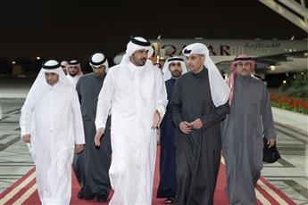 وصول الشيخ جوعان بن حمد آل ثاني إلى الكويت في زيارة رسمية