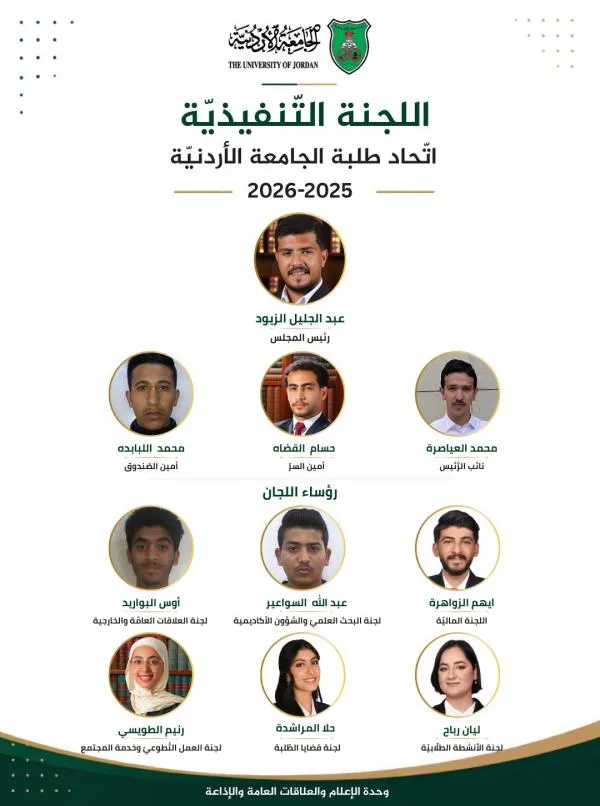 اتّحادُ طلبةِ الجامعةِ الأردنيّة ينتخبُ أعضاءَ لجنتِه التّنفيذيّةِ (اسماء)
