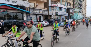 ماراثون للدراجات بالأعلام على كورنيش بني سويف احتفالًا بذكرى تحرير سيناء