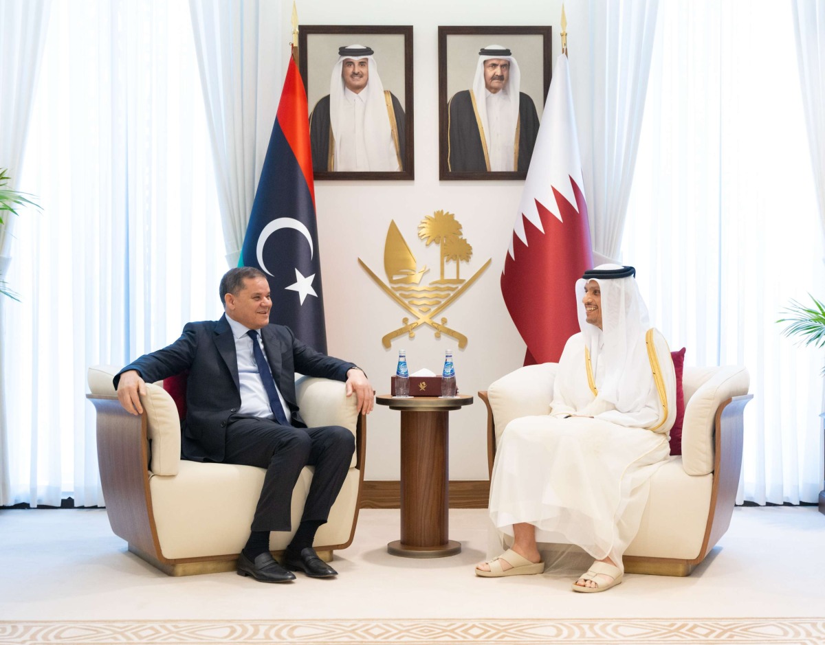 ‫ رئيس مجلس الوزراء يستقبل رئيس حكومة الوحدة الوطنية الليبية