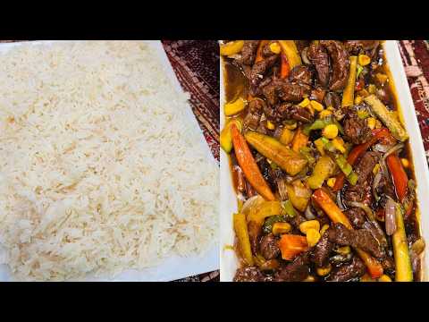 طريقة عمل لحمة بالخضار والصويا - أرز بسمتي أبيض | سر الصنعة مع الشيف دعاء السمنودي