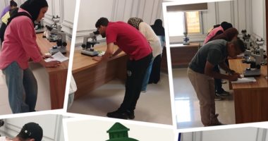 طلاب كلية العلوم بجامعة القاهرة الأهلية يؤدون الامتحانات العملية