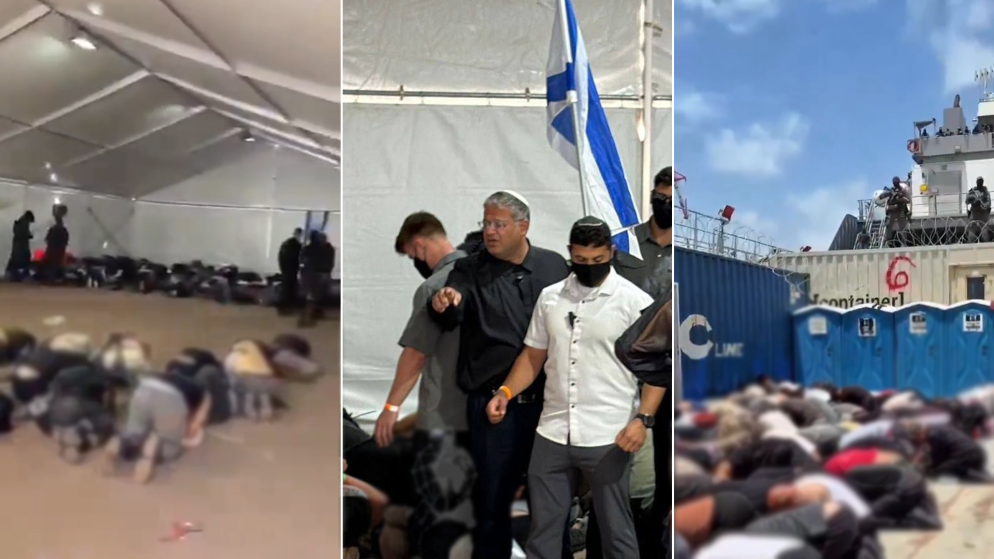 بن غفير ينشر مقطع فيديو يظهر ناشطين في “أسطول الصمود” محتجزين مقيدين وراكعين