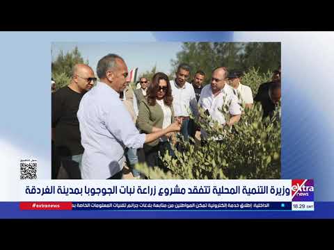 وزيرة التنمية المحلية تتفقد مشروع زراعة نبات الجوجوبا بمدينة الغردقة