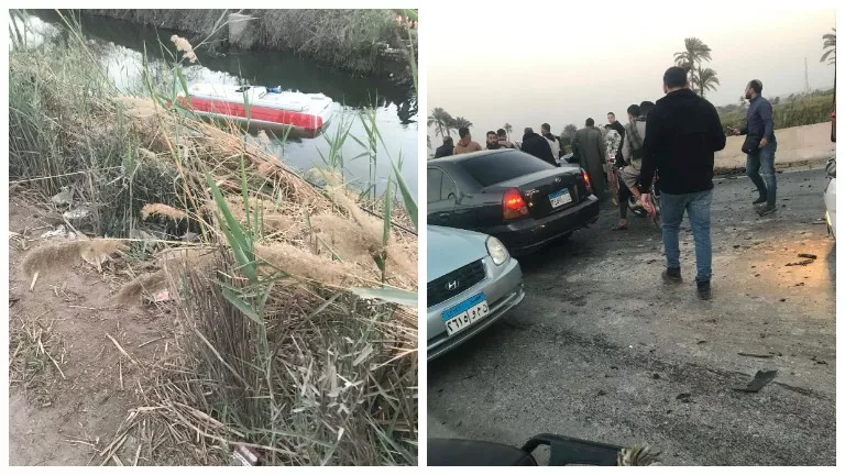 أسماء المصابين في حادث سقوط سيارة "بنك الدم" بالمنيا