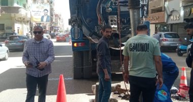 مياه القناة تُصلح هبوطًا أرضيًا بخط صرف صحي في الإسماعيلية