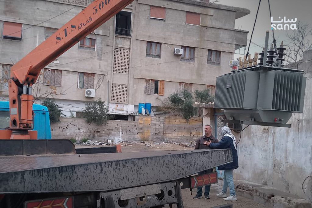 استبدال 3 محولات كهربائية ورفع استطاعة محولتين في عدة مناطق بريف دمشق