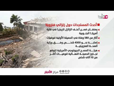 تقرير | ارتفاع عدد ضحايا زلزالي فنزويلا إلى 589 حالة وفاة.
