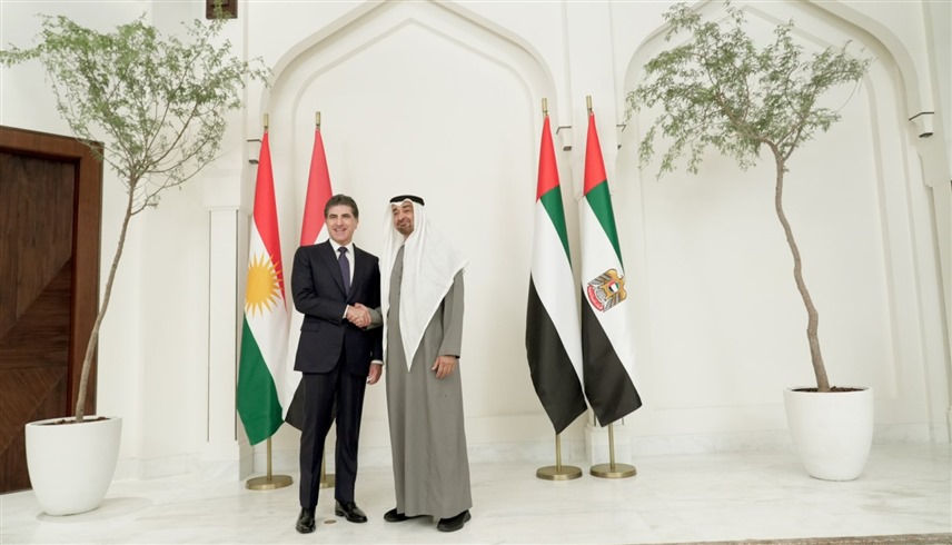 محمد بن زايد ورئيس إقليم كردستان العراق يبحثان الأوضاع الإقليمية وتداعيات التصعيد