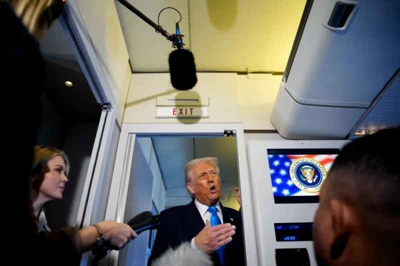 من على متن الطائرة الرئاسية Air Force One… ترمب: الخيار البري ضد إيران «وارد»