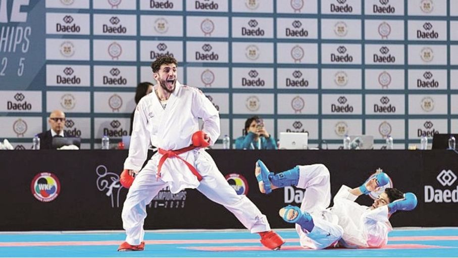عفيف غيث إلى نهائي وزن تحت 67 كغم في الدوري العالمي للكراتيه