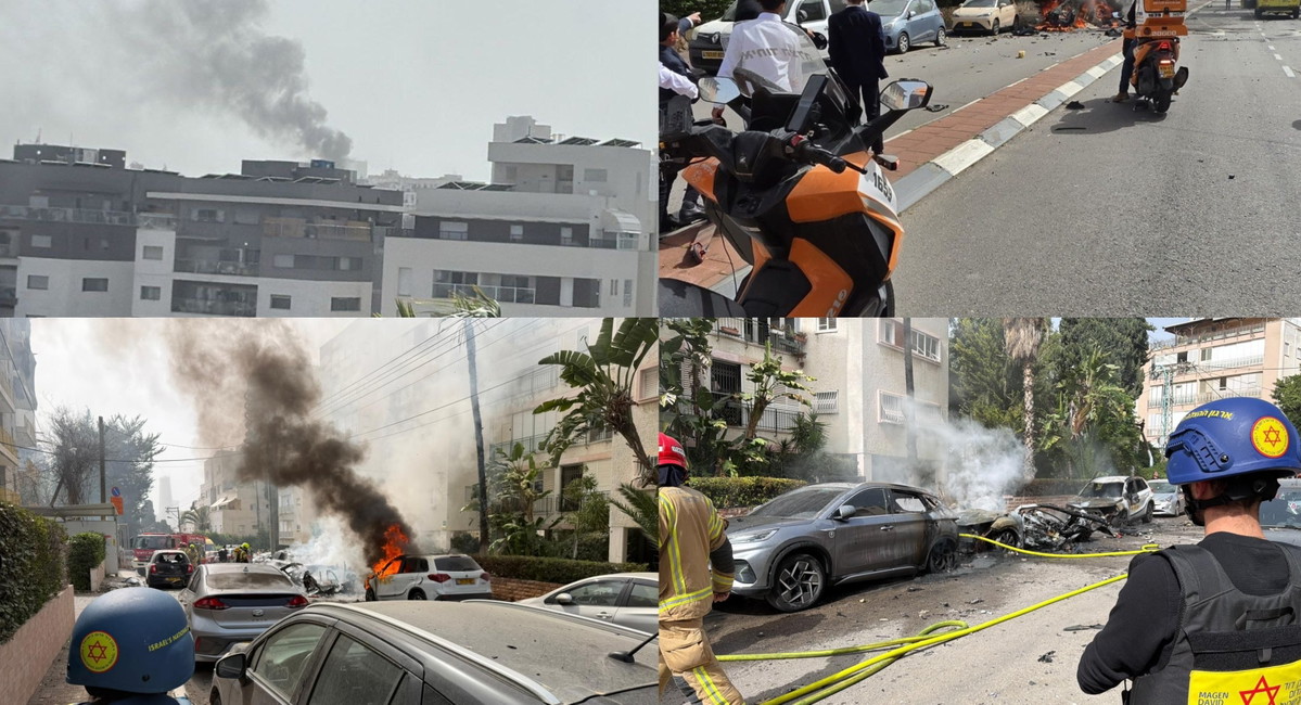 أضرار مادية واحتراق مركبات نتيجة سقوط شظايا في 7 مواقع وسط إسرائيل