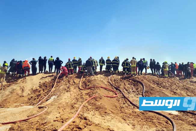 الدبيبة يشيد بالسيطرة «السريعة» على حريق خط حقل الشرارة