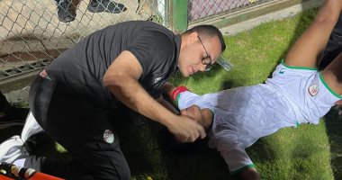 الجهاز الطبي لمنتخب شباب مصر ينجح فى إنقاذ لاعب عمان من بلع اللسان