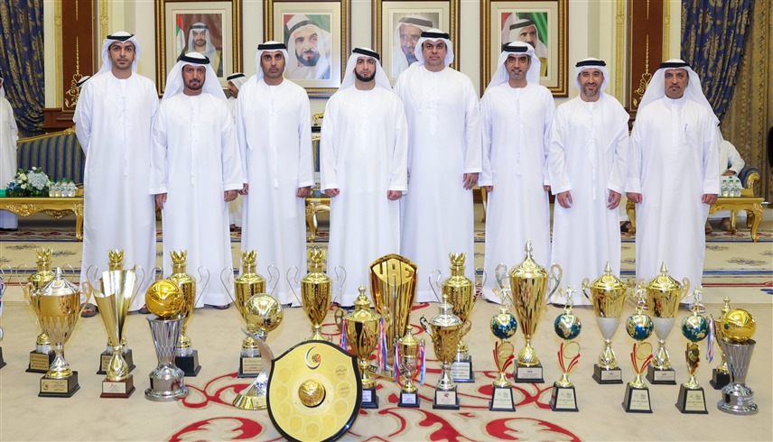 راشد بن حمدان يستقبل فرق النصر