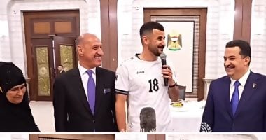 أيمن حسين نجم منتخب العراق يعلن خطوبته أمام رئيس الوزراء