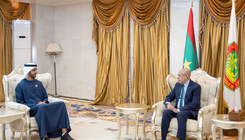 شخبوط بن نهيان يبحث مع الرئيس الموريتاني تطوير التعاون المشترك