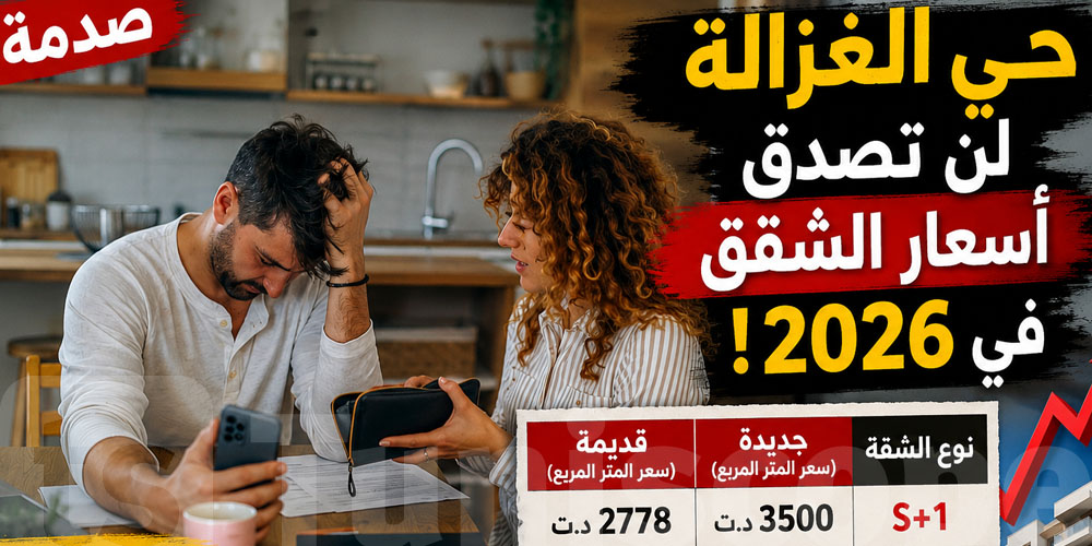 حي الغزالة : الشقق نار ...شوفوا الاسعار في 2026 !