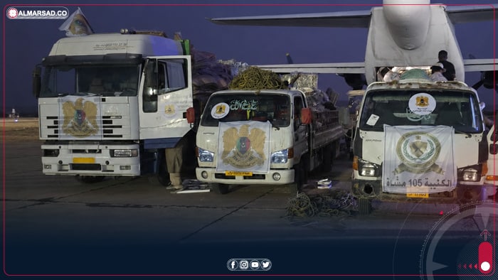القيادة العامة تدفع بمساعدات إنسانية إلى المناطق المتضررة من السيول في الجنوب
