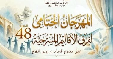 4 يوليو.. ختام الدورة 48 للمهرجان الختامى لفرق الأقاليم