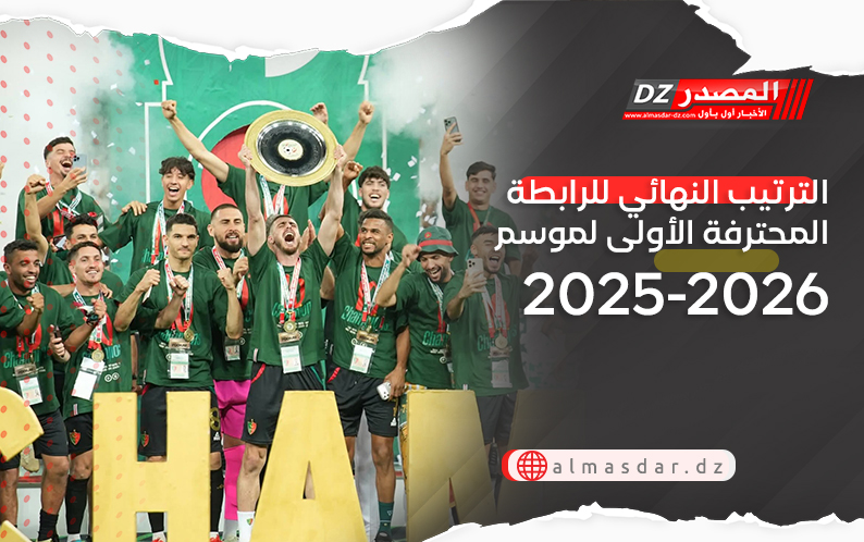 الترتيب النهائي للرابطة المحترفة الأولى لموسم 2025