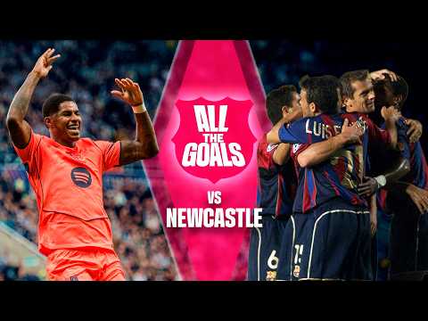 🔥 ALL FC BARCELONA GOALS AGAINST NEWCASTLE in EUROPE 🔵🔴