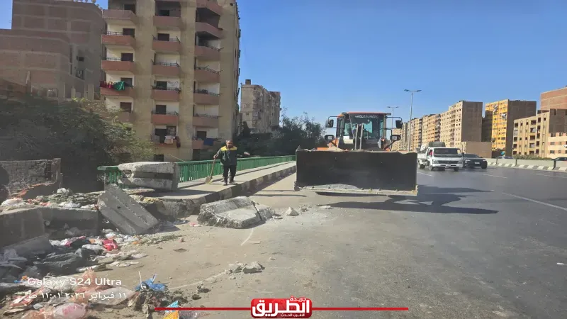 محافظة الجيزة ترفع الكتل الخرسانية وتفتح سلم مشاه مدينة النور بحي الهرم