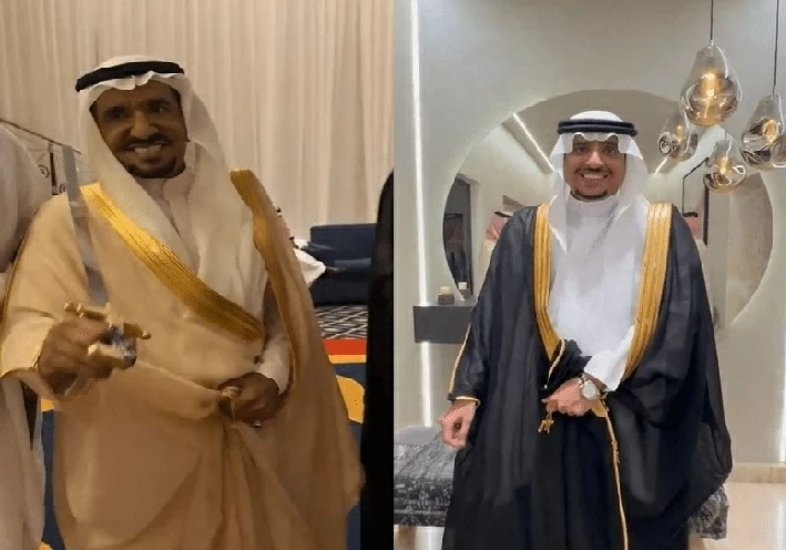 أدى العرضة النجدية.. عبد الله السدحان يحتفل بزفاف ابنه نواف