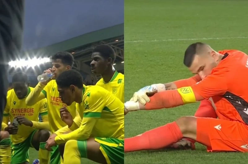 حارس مرمى يتظاهر بالإصابة لمنح زملائه لحظة إفطار رمضانية