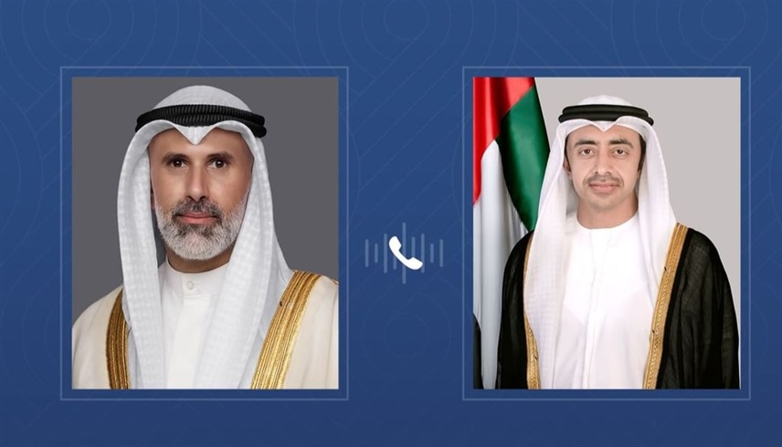 عبدالله بن زايد ووزير خارجية الكويت يدينان الاعتداءات الإرهابية الإيرانية