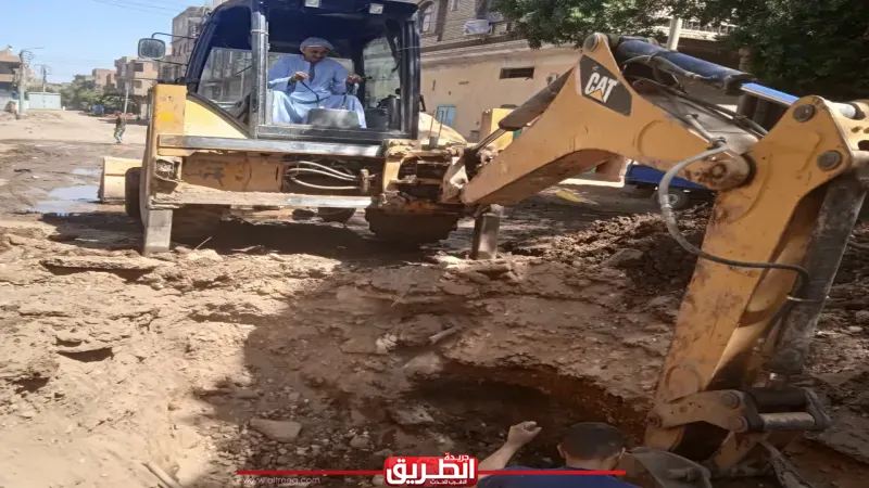 إنقطاع المياه عن بعض المناطق بمركز أبوتشت بقنا بسبب كسر مفاجئ