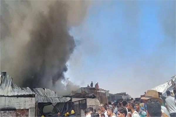 اندلاع حريق داخل مخزن رخام بمنطقة شق الثعبان بالقاهرة